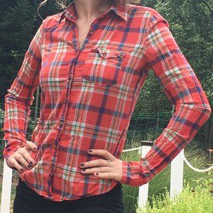 Hollister Flannel Red/Blue Shirt